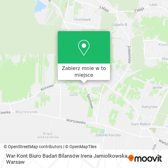 Mapa War-Kont Biuro Badań Bilansów Irena Jamiołkowska