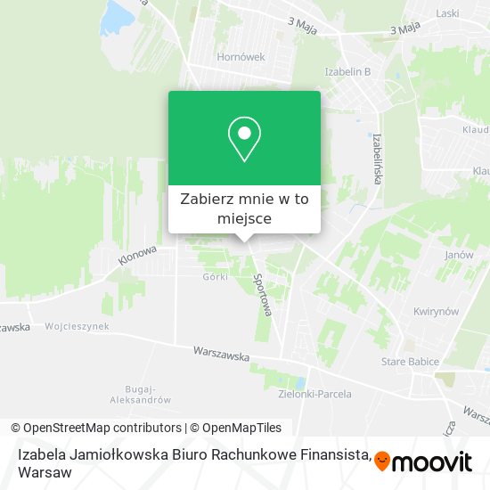 Mapa Izabela Jamiołkowska Biuro Rachunkowe Finansista