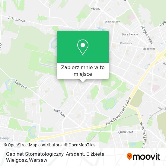 Mapa Gabinet Stomatologiczny. Arsdent. Elżbieta Wielgosz