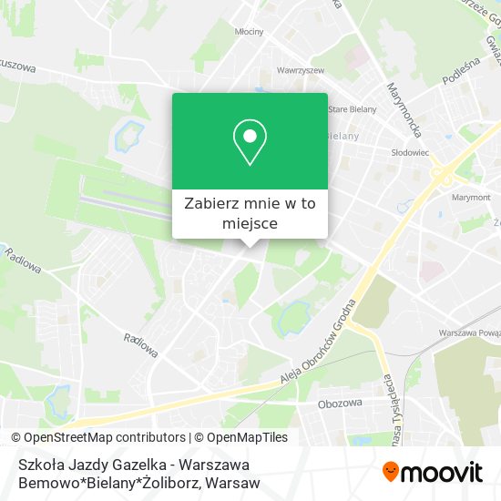 Mapa Szkoła Jazdy Gazelka - Warszawa Bemowo*Bielany*Żoliborz