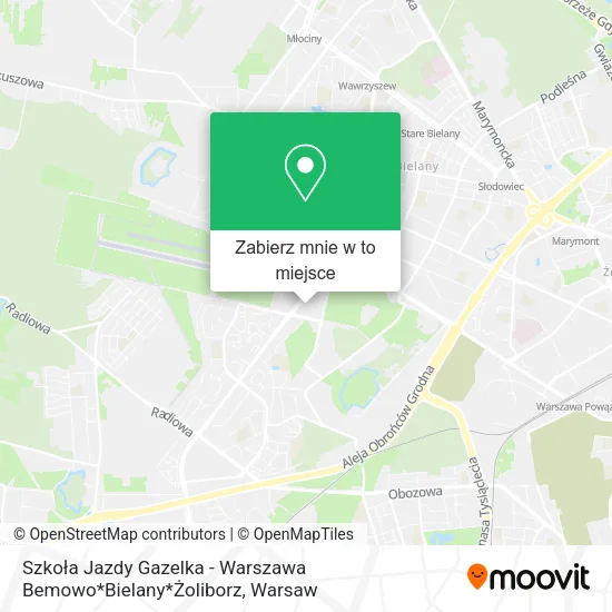 Mapa Szkoła Jazdy Gazelka - Warszawa Bemowo*Bielany*Żoliborz