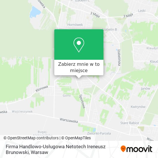 Mapa Firma Handlowo-Usługowa Netotech Ireneusz Brunowski