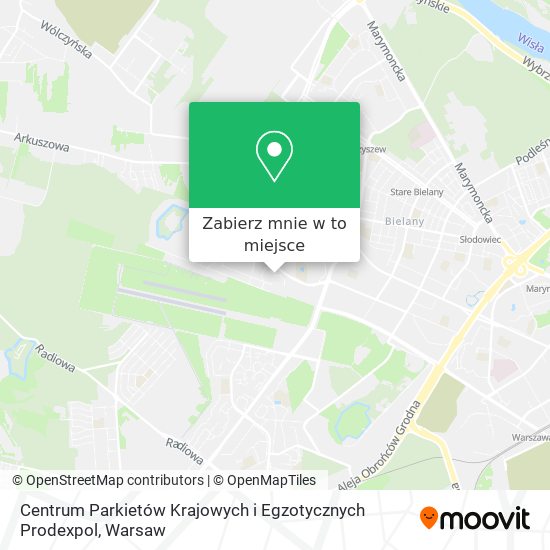 Mapa Centrum Parkietów Krajowych i Egzotycznych Prodexpol