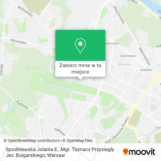 Mapa Spodniewska Jolanta E., Mgr. Tlumacz Przysiegly Jez. Bulgarskiego