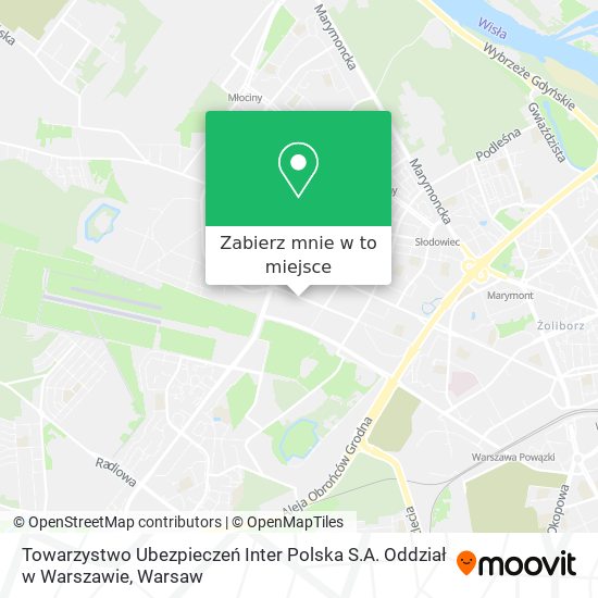 Mapa Towarzystwo Ubezpieczeń Inter Polska S.A. Oddział w Warszawie