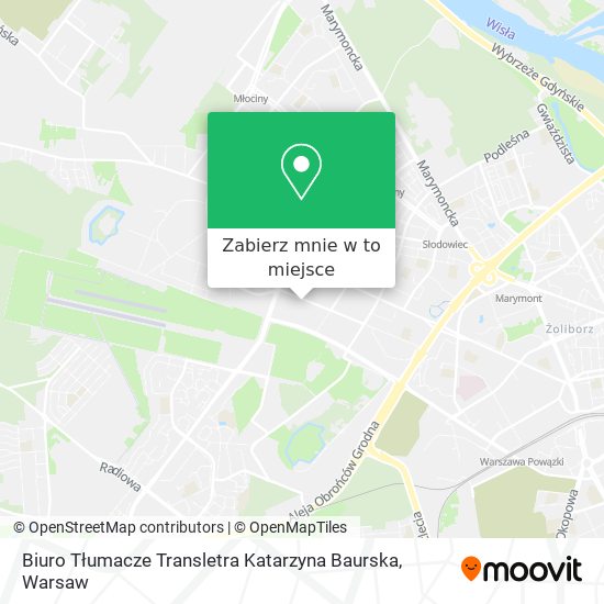 Mapa Biuro Tłumacze Transletra Katarzyna Baurska