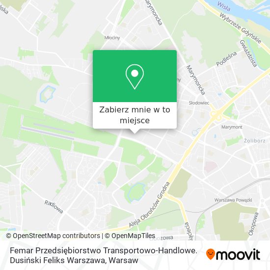 Mapa Femar Przedsiębiorstwo Transportowo-Handlowe. Dusiński Feliks Warszawa