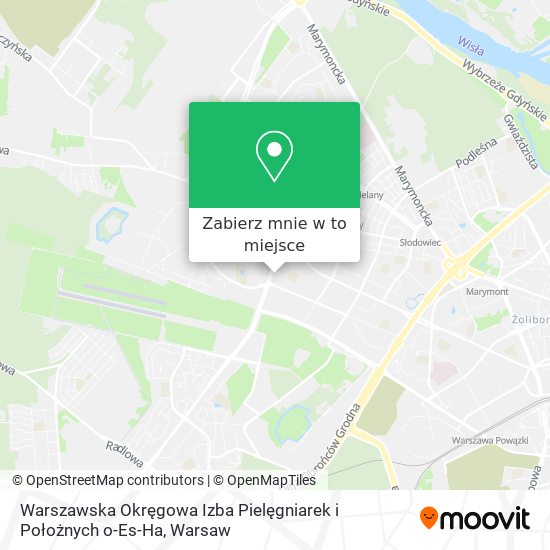 Mapa Warszawska Okręgowa Izba Pielęgniarek i Położnych o-Es-Ha