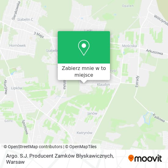 Mapa Argo. S.J. Producent Zamków Błyskawicznych