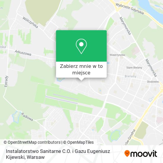 Mapa Instalatorstwo Sanitarne C.O. i Gazu Eugeniusz Kijewski