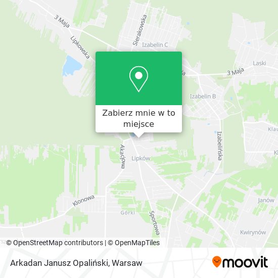 Mapa Arkadan Janusz Opaliński