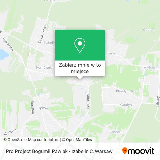 Mapa Pro Project Bogumił Pawlak - Izabelin C