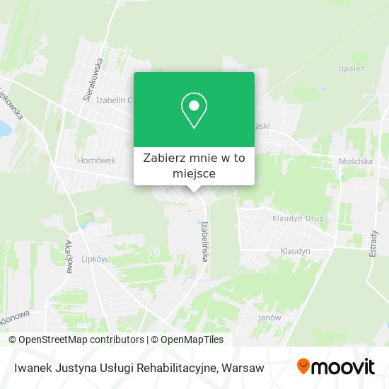 Mapa Iwanek Justyna Usługi Rehabilitacyjne