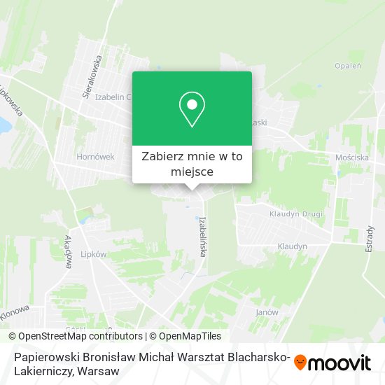 Mapa Papierowski Bronisław Michał Warsztat Blacharsko-Lakierniczy