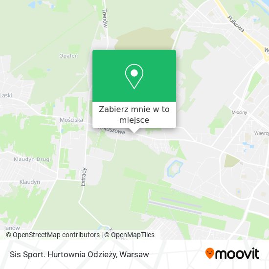 Mapa Sis Sport. Hurtownia Odzieży