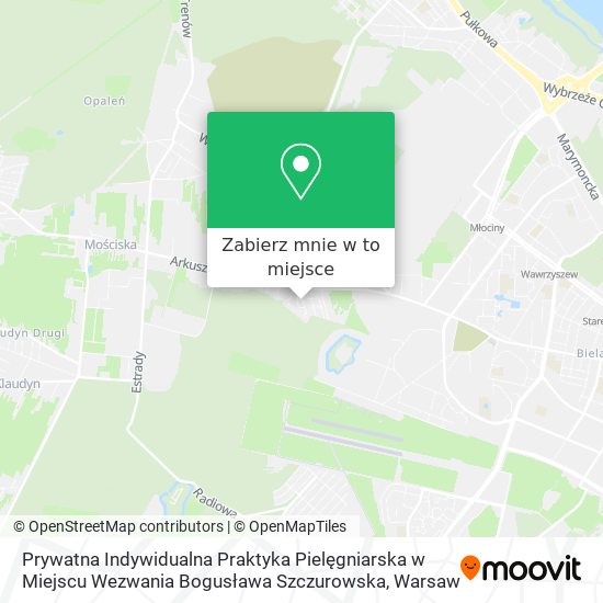 Mapa Prywatna Indywidualna Praktyka Pielęgniarska w Miejscu Wezwania Bogusława Szczurowska