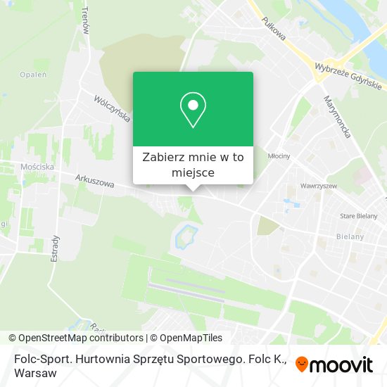 Mapa Folc-Sport. Hurtownia Sprzętu Sportowego. Folc K.