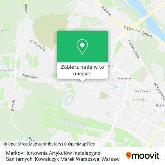 Mapa Markov Hurtownia Artykułów Instalacyjno-Sanitarnych. Kowalczyk Marek Warszawa