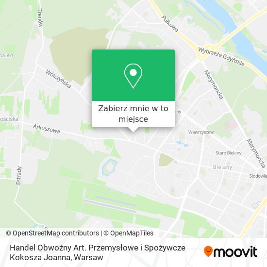 Mapa Handel Obwoźny Art. Przemysłowe i Spożywcze Kokosza Joanna