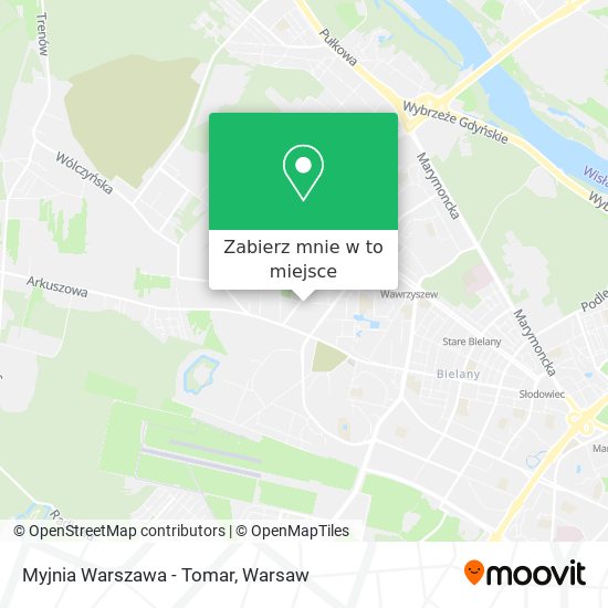 Mapa Myjnia Warszawa - Tomar