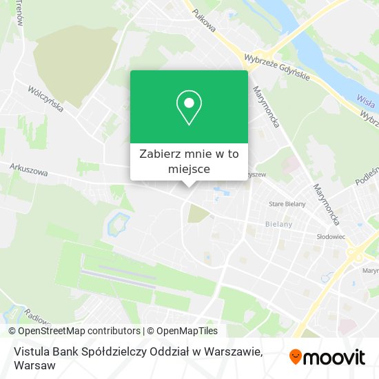 Mapa Vistula Bank Spółdzielczy Oddział w Warszawie