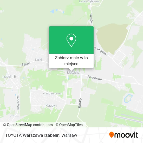 Mapa TOYOTA Warszawa Izabelin