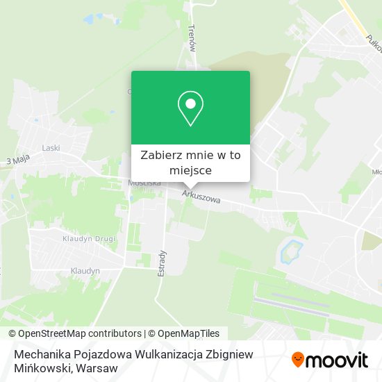 Mapa Mechanika Pojazdowa Wulkanizacja Zbigniew Mińkowski