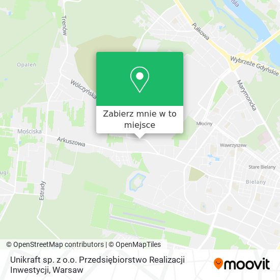 Mapa Unikraft sp. z o.o. Przedsiębiorstwo Realizacji Inwestycji