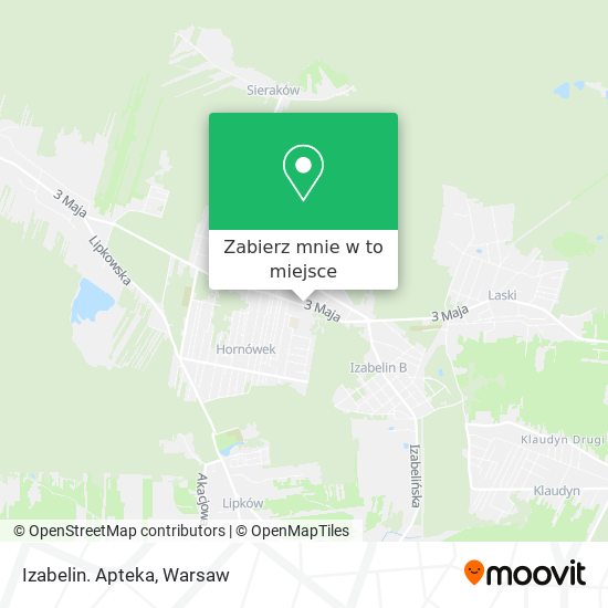 Mapa Izabelin. Apteka