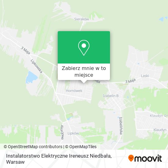 Mapa Instalatorstwo Elektryczne Ireneusz Niedbała