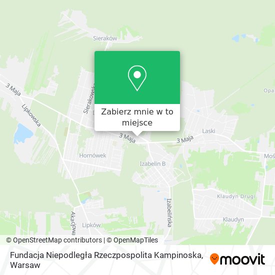 Mapa Fundacja Niepodległa Rzeczpospolita Kampinoska