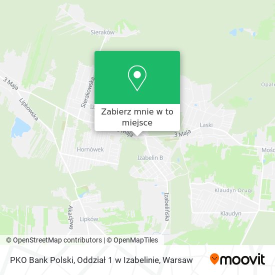 Mapa PKO Bank Polski, Oddział 1 w Izabelinie