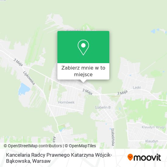 Mapa Kancelaria Radcy Prawnego Katarzyna Wójcik-Bąkowska