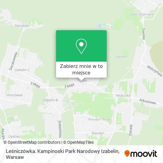 Mapa Leśniczówka. Kampinoski Park Narodowy Izabelin