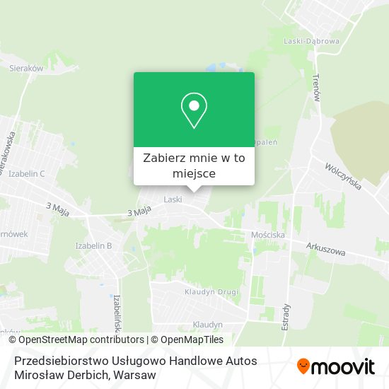 Mapa Przedsiebiorstwo Usługowo Handlowe Autos Mirosław Derbich