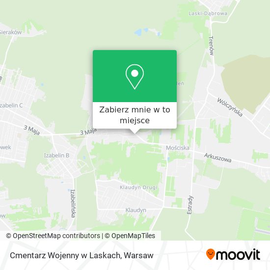 Mapa Cmentarz Wojenny w Laskach