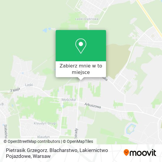 Mapa Pietrasik Grzegorz. Blacharstwo, Lakiernictwo Pojazdowe