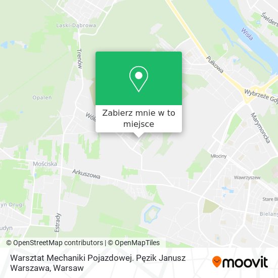 Mapa Warsztat Mechaniki Pojazdowej. Pęzik Janusz Warszawa