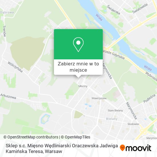 Mapa Sklep s.c. Mięsno Wędliniarski Oraczewska Jadwiga Kamińska Teresa