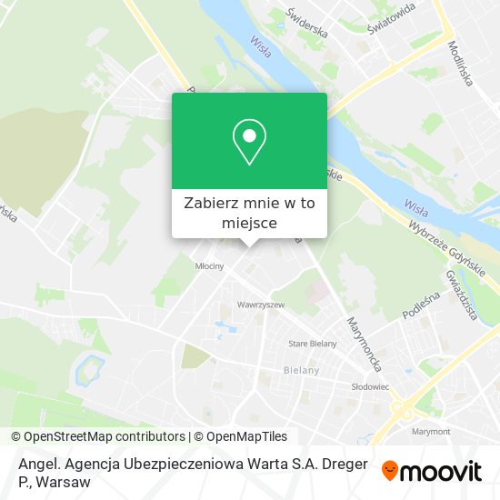 Mapa Angel. Agencja Ubezpieczeniowa Warta S.A. Dreger P.