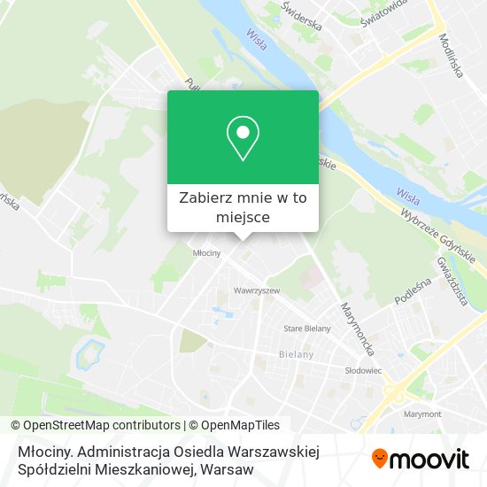 Mapa Młociny. Administracja Osiedla Warszawskiej Spółdzielni Mieszkaniowej