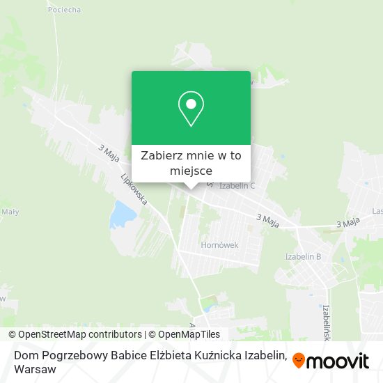 Mapa Dom Pogrzebowy Babice Elżbieta Kuźnicka Izabelin