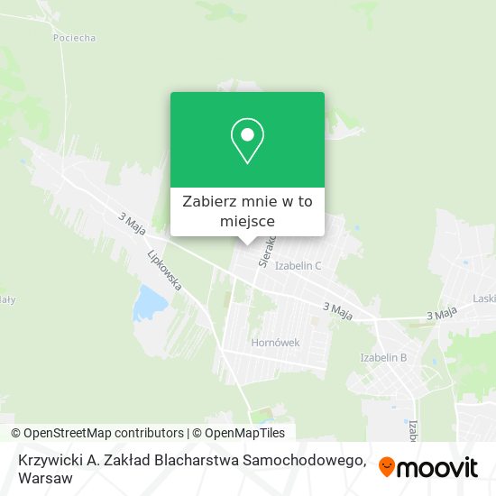 Mapa Krzywicki A. Zakład Blacharstwa Samochodowego