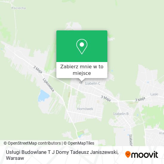 Mapa Usługi Budowlane T J Domy Tadeusz Janiszewski