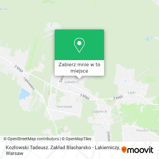 Mapa Kozłowski Tadeusz. Zakład Blacharsko - Lakierniczy