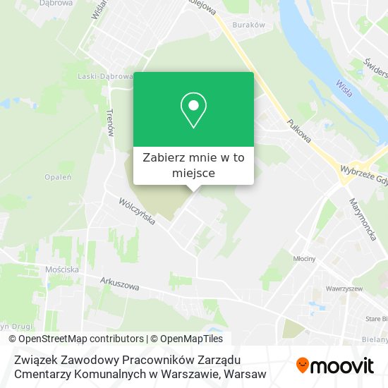 Mapa Związek Zawodowy Pracowników Zarządu Cmentarzy Komunalnych w Warszawie