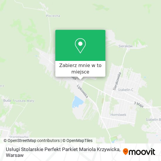 Mapa Usługi Stolarskie Perfekt Parkiet Mariola Krzywicka