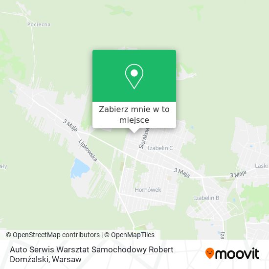 Mapa Auto Serwis Warsztat Samochodowy Robert Domżalski