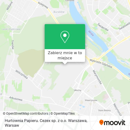 Mapa Hurtownia Papieru. Cezex sp. z o.o. Warszawa