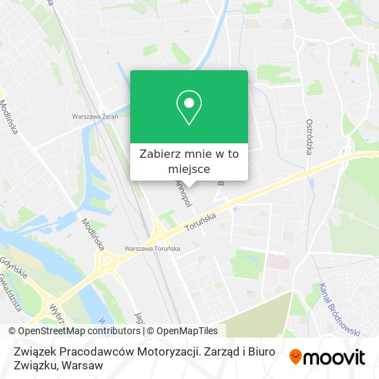 Mapa Związek Pracodawców Motoryzacji. Zarząd i Biuro Związku